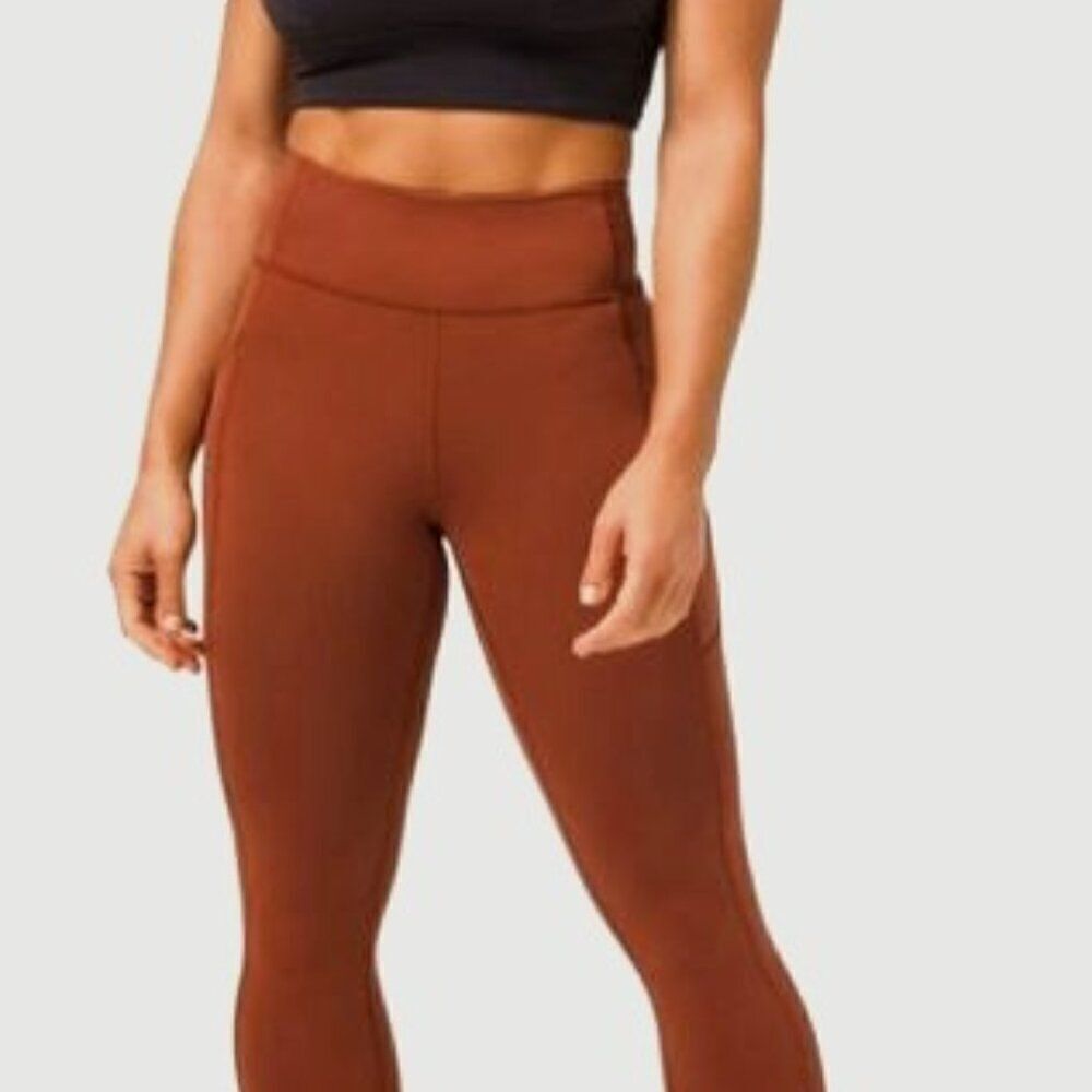 lululemon Fast and Free HR Crop 23" Dark Terracotta